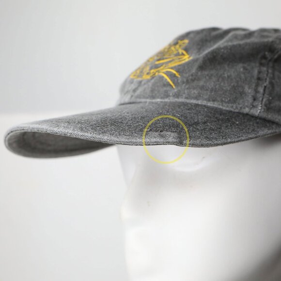 Vintage Ski-Doo Cotton Baseball Cap Hat - Grey & Yellow Adjustable Back Strap - Picture 6 of 12